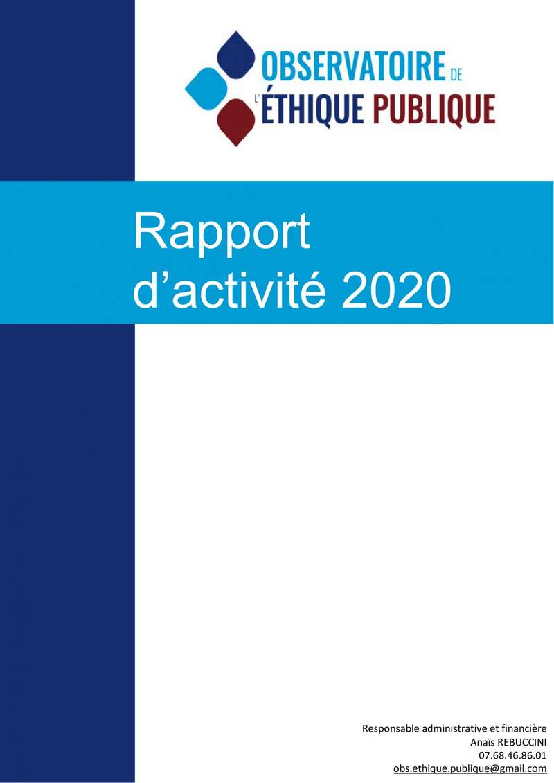 Rapport d'activités 2020